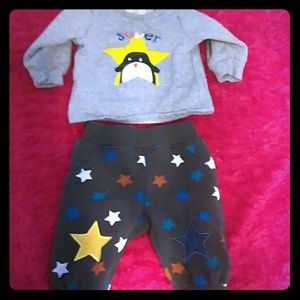 A sweatshirt with sweat pants